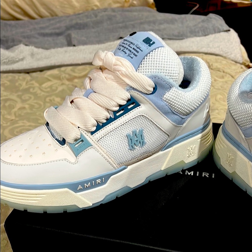 AMIRI White and Blue Sneakers